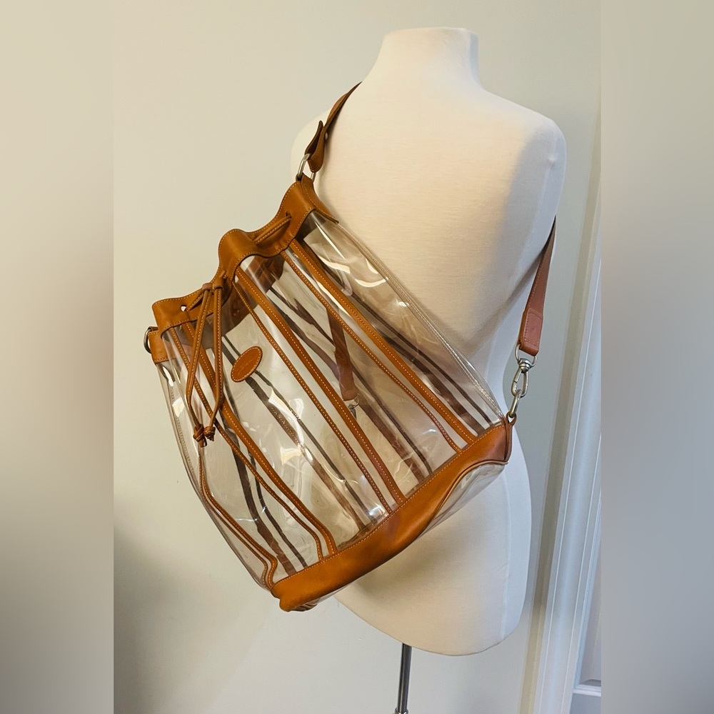 LONGCHAMP LEATHER PVC HUGE BUCKET BAG - Picture 6 of 16